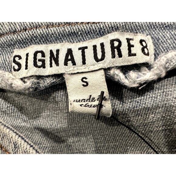 Signature 8 – Jordi Puff Sleeve Denim Crop Top – Medium Wash – Size S - Picture 2 of 5